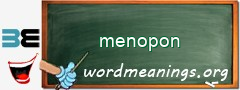 WordMeaning blackboard for menopon